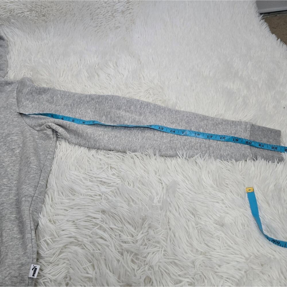 PUMA Gray Pullover Soft Comfy Hoodie‎ Black Logo Women's Large - Picture 10 of 11